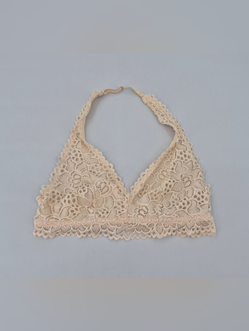 Aerie Bralette Women’s Size Small Cream Lace Unlined Halter Dainty Feminine